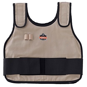 Ergodyne Chill-Its 6230 Phase Change Standard Cooling Vest with Packs - Khaki