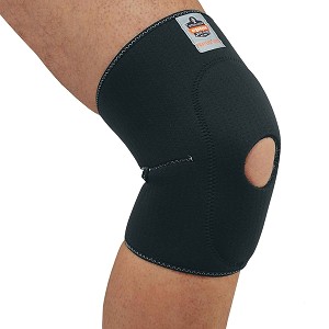 Ergodyne ProFlex 615 Knee Sleeve with Open Patella/Anterior Pad - Black